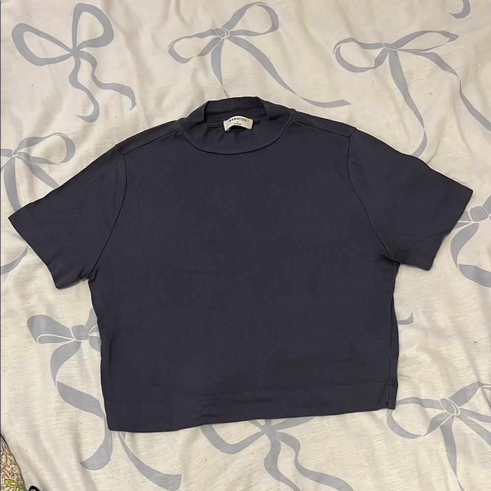 Babaton Purple Mock Neck Shirt